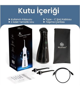 Npo Nicefeel FC1596 Kablosuz Şarjlı Basınç Kontrollü Ağız Duşu Siyah