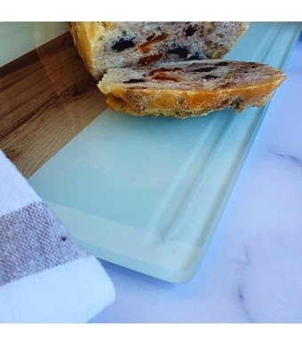 Decorita Cam Şerit Kahverengi Görünüm Kesme Tahtası
