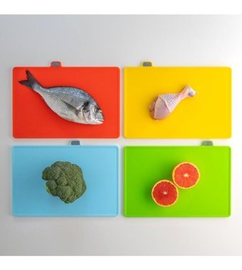 Porsima Plastik Standlı Siyah-Beyaz 5'li Kesme Tahtası