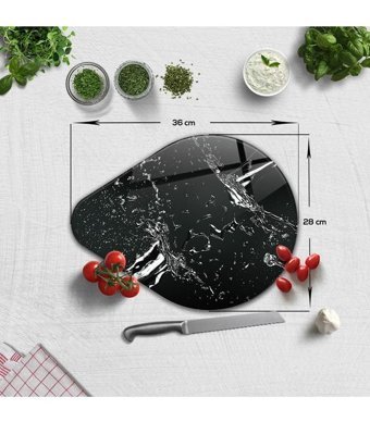 Decorita Cam Siyah Mermer Kesme Tahtası