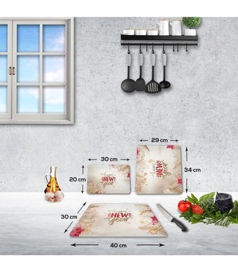 Decorita Cam Karışık 3'lü Kesme Tahtası