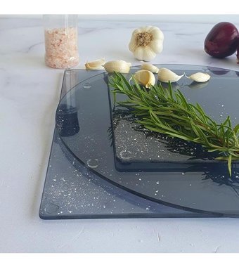 Decorita Cam Füme Cam 3'lü Kesme Tahtası