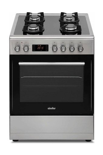 Simfer 1226 Multi 60 Lt Ocaklı A Enerji Sınıfı Analog Retro Doğalgaz Tam Boy Solo Fırın Inox