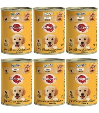 Pedigree Junior Tavuklu Yavru Yaş Köpek Maması 400 gr 6'lı