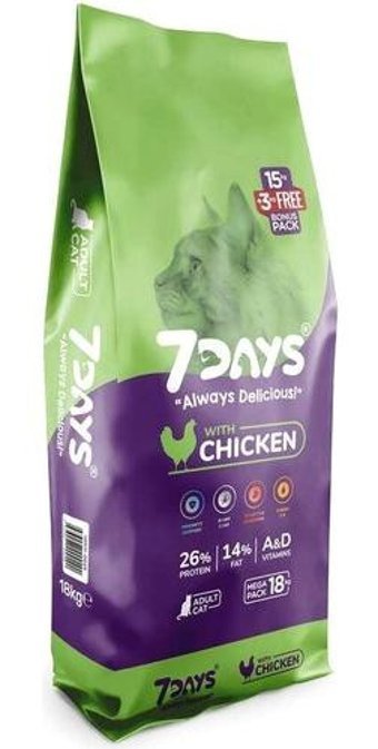 7 Days Tavuk Aromalı Yetişkin Kuru Kedi Maması 18 kg
