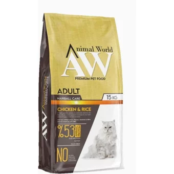 Animal World Hairball Tüy Yumağı Önleyici Tavuk Aromalı Yetişkin Kuru Kedi Maması 15 kg
