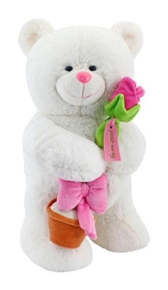 Neco Plush Çiçekli Saksı Tutan Ayı 55 cm Peluş Oyuncak