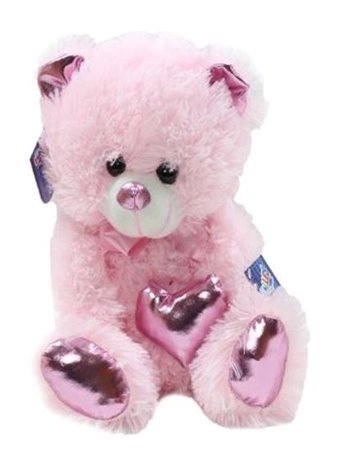Halley Oyuncak Parlak Kalpli Peluş Ayı 30 cm Pembe Peluş Oyuncak