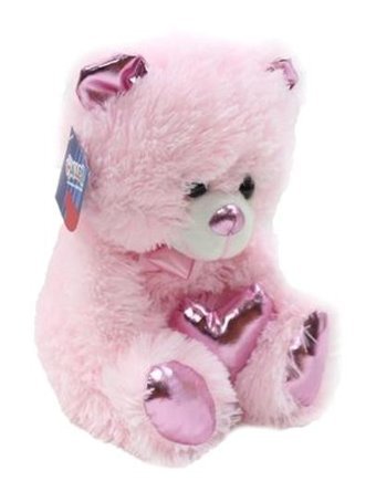 Halley Oyuncak Parlak Kalpli Peluş Ayı 30 cm Pembe Peluş Oyuncak