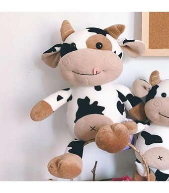 Magideal Suntek İnek Oyuncak Güzel Gerçekçi Peluş Oyuncak