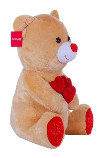 Selay Oyuncak Kalpli Ayı Oyuncak Kahverengi 65 cm Peluş Oyuncak