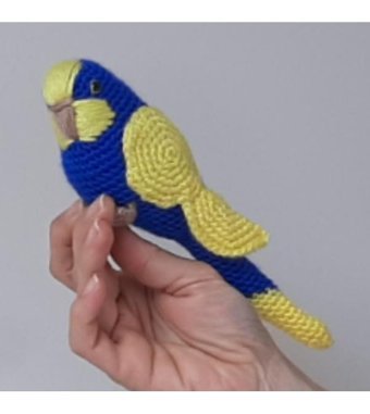 Nildamigurumi Muhabbet Kuşu Sarı Lacivert Peluş Oyuncak
