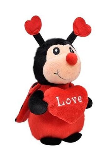 Selay Oyuncak Uğur Böceği Uyku Arkadaşı Kalpli 28 cm Peluş Oyuncak