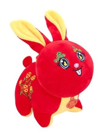Magideal Suntek Sevimli Tavşan Yıl Maskot Bebek Kısa Peluş Oyuncak