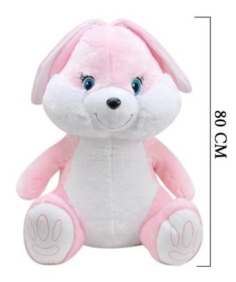Selay Oyuncak Pembe Büyük Boy Tavşan Oyuncak 80 cm Peluş Oyuncak