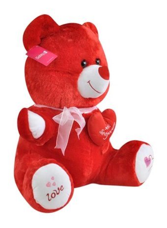 Selay Oyuncak Kırmızı Tıkıl Ayı 57 cm Peluş Oyuncak