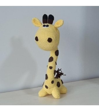 Nildamigurumi Sarı Örgü Zürafaa 30 cm Peluş Oyuncak