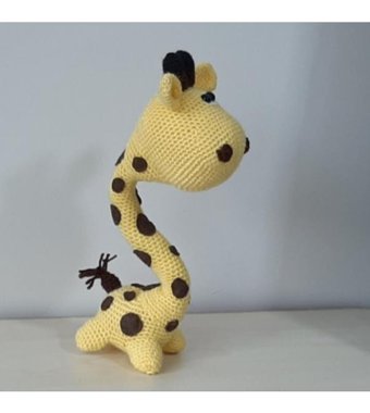 Nildamigurumi Sarı Örgü Zürafaa 30 cm Peluş Oyuncak