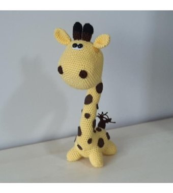 Nildamigurumi Sarı Örgü Zürafaa 30 cm Peluş Oyuncak