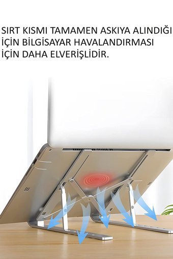 Benefse Katlanabilir Alüminyum Dikey Ayarlanabilir Taşınabilir Ayaklı Hareketli Laptop Standı
