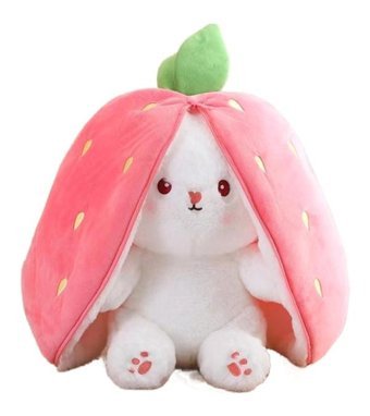 Worryfreeshopping Pembe Çilekli Tavşan 20 cm Peluş Oyuncak