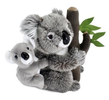 Animals Of The World Ağaçta Yavrulu Koala 26 cm Peluş Oyuncak