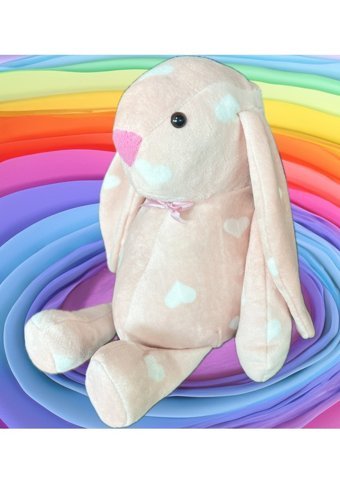 Sole Uyku Arkadaşım Papyonlu Uzun Kulak Bunny Tavşan Kalpli Peluş Oyuncak