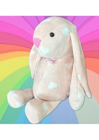 Sole Uyku Arkadaşım Papyonlu Uzun Kulak Bunny Tavşan Kalpli Peluş Oyuncak