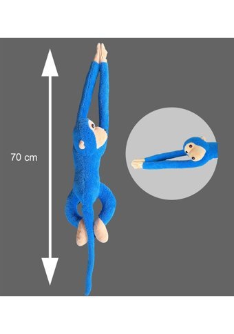 Sole Mavi Maymun Elleri Yapışabilen Uyku Ve Oyun Arkadaşı 70 cm Peluş Oyuncak