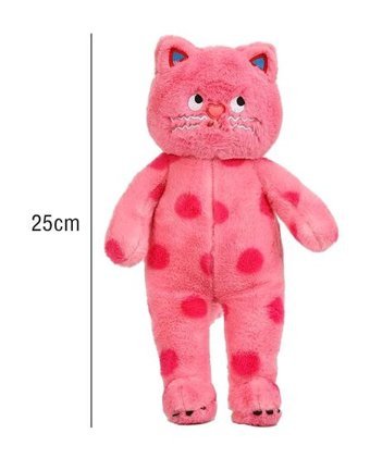 Magideal Pembe Puantiyeli Kedi Dolması Peluş Oyuncak