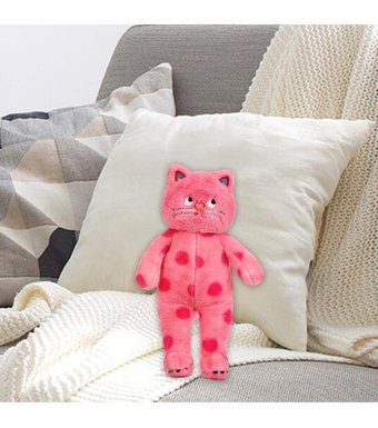 Magideal Pembe Puantiyeli Kedi Dolması Peluş Oyuncak