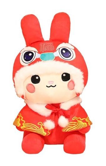 Magideal Suntek Çin Yeni Yılı Noel Kırmızı Pelerin 25 cm Peluş Oyuncak