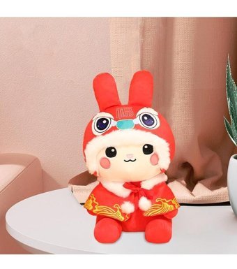 Magideal Suntek Çin Yeni Yılı Noel Kırmızı Pelerin 30 cm Peluş Oyuncak