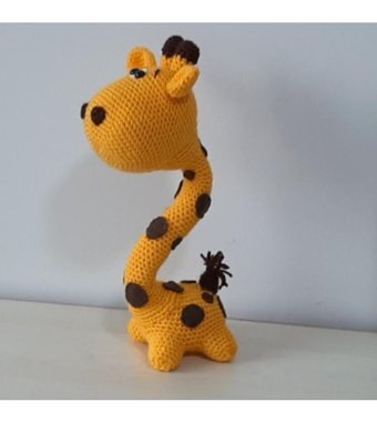 Nildamigurumi Örgü Zürafa Hardal Peluş Oyuncak