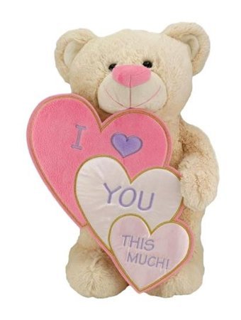 Neco Plush I Love İç İçe Kalpli Ayakta Ayı 55 cm Peluş Oyuncak