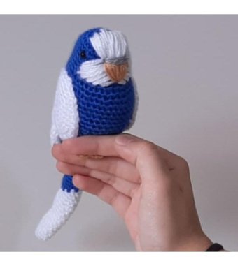 Nildamigurumi Kuş Muhabbet Kuşu Lacivert Peluş Oyuncak