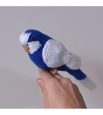 Nildamigurumi Kuş Muhabbet Kuşu Lacivert Peluş Oyuncak
