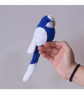 Nildamigurumi Kuş Muhabbet Kuşu Lacivert Peluş Oyuncak