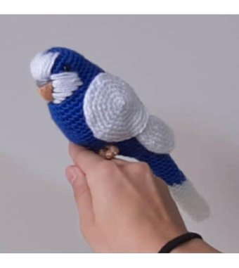 Nildamigurumi Kuş Muhabbet Kuşu Lacivert Peluş Oyuncak
