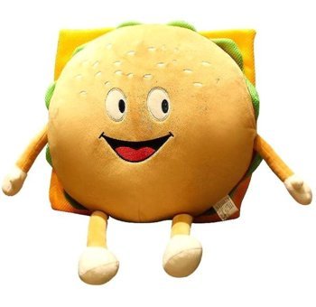 Alibee Hamburger Bebek Cilt Dostu Sevimli Hamburger 45 cm Peluş Oyuncak