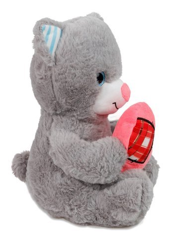 Halley Oyuncak Pembe Burunlu Ayı Gri 35 cm Peluş Oyuncak