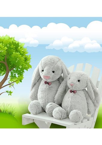 Sole Turuncu Uyku Arkadaşım Papyonlu Uzun Kulak Bunny Peluş Tavşan 65 cm Peluş Oyuncak