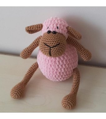 Nildamigurumi Örgü Kuzu Pembe Peluş Oyuncak