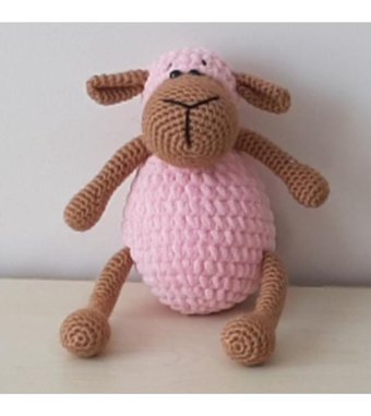 Nildamigurumi Örgü Kuzu Pembe Peluş Oyuncak