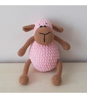 Nildamigurumi Örgü Kuzu Pembe Peluş Oyuncak