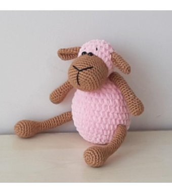 Nildamigurumi Örgü Kuzu Pembe Peluş Oyuncak