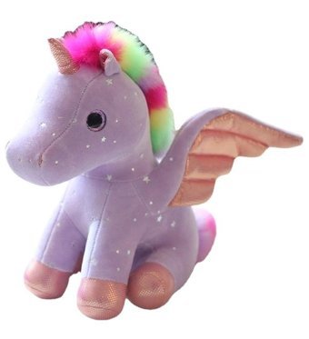 Alibee Gökkuşağı Yıldızlı Gökyüzü Kanat Unicorn 28 cm Peluş Oyuncak