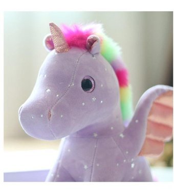 Alibee Gökkuşağı Yıldızlı Gökyüzü Kanat Unicorn 28 cm Peluş Oyuncak