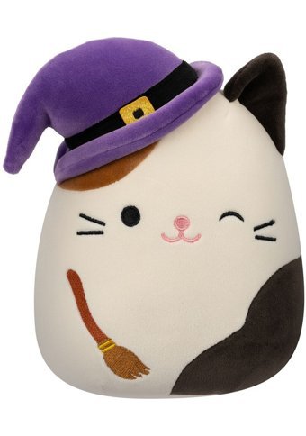 Squishmallows Halloween 2. Seri Mor Şapkalı Kedi Cam 20 cm Peluş Oyuncak