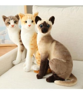 Jzcat Kahverengi Siyam Kedi Bebek Kedi Peluş Oyuncak
